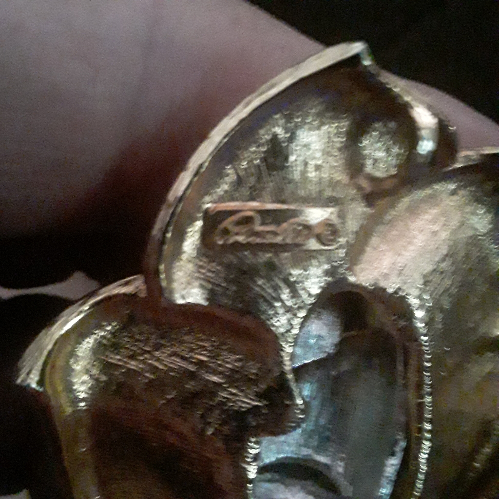 Vintage Piscitelli Largw Gold And Silver Tone Rose Charm Marked On Back